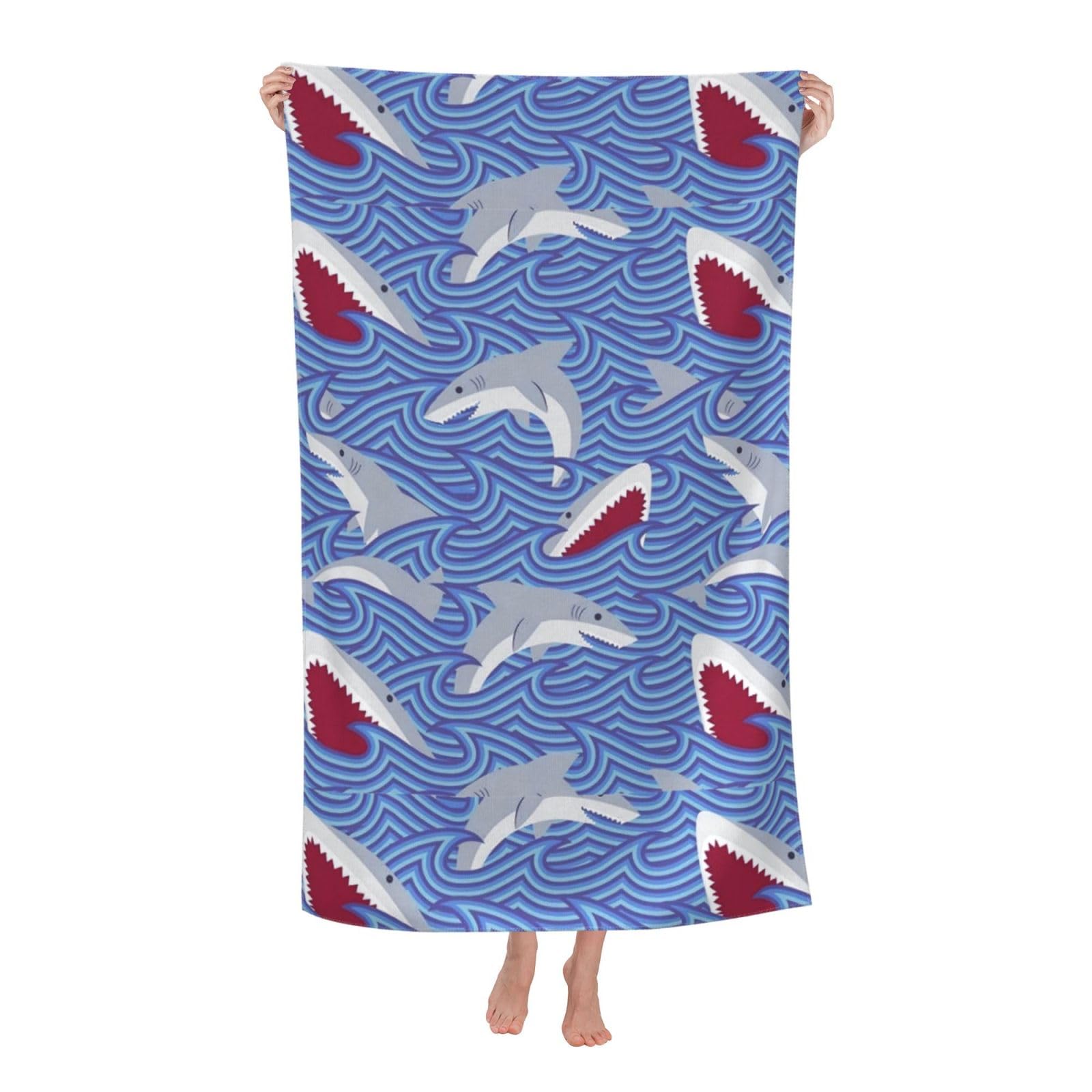 Cbaaghh Foraging Fish Print Adult Beach Towels,Beach & Pool Towel,Beach Towels,Towels For Camping