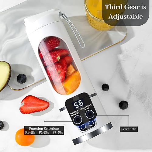 Miniatura 6 de HomeBeyond Licuadora personal portátil inalámbrica para batidos y licuados, sin BPA, tapa a prueba de fugas y boquilla para sorber, recargable