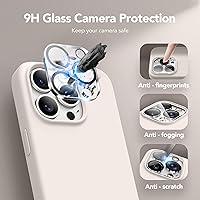 Vista 98 de GONEZ Funda de silicona para iPhone 15 Pro Max, compatible con Magsafe, protector de cámara + protector de pantalla, forro de microfibra suave Negro