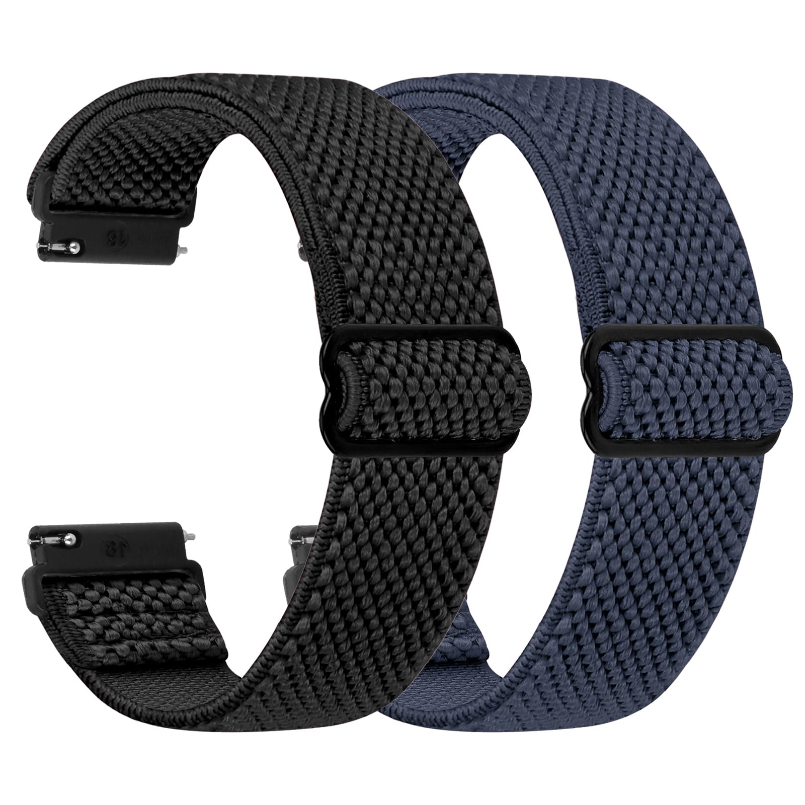 TumCez Regolabile Elastico Sgancio Rapido Cinturino Orologio in Nylon,18mm 19mm 20mm 22mm 24mm Cinturino per Samsung/Garmin/Fossil/Amazfit/Huawei Orologio per Uomo Donna