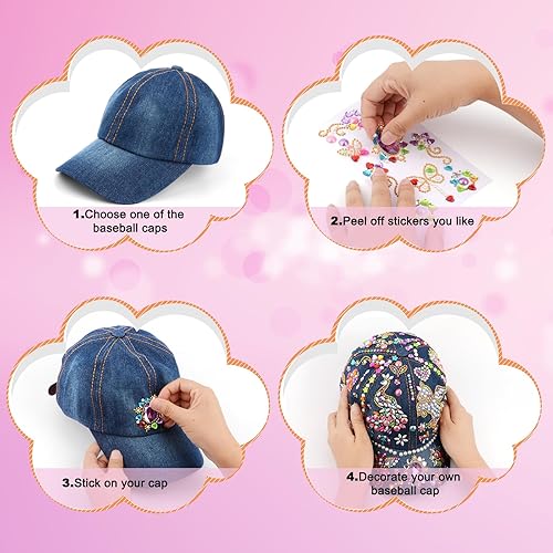 Miniatura 6 de Regalos para niñas, decora tu propia gorra de béisbol, 2 piezas de regalos de cumpleaños para el día de San Valentín, artes y manualidades para