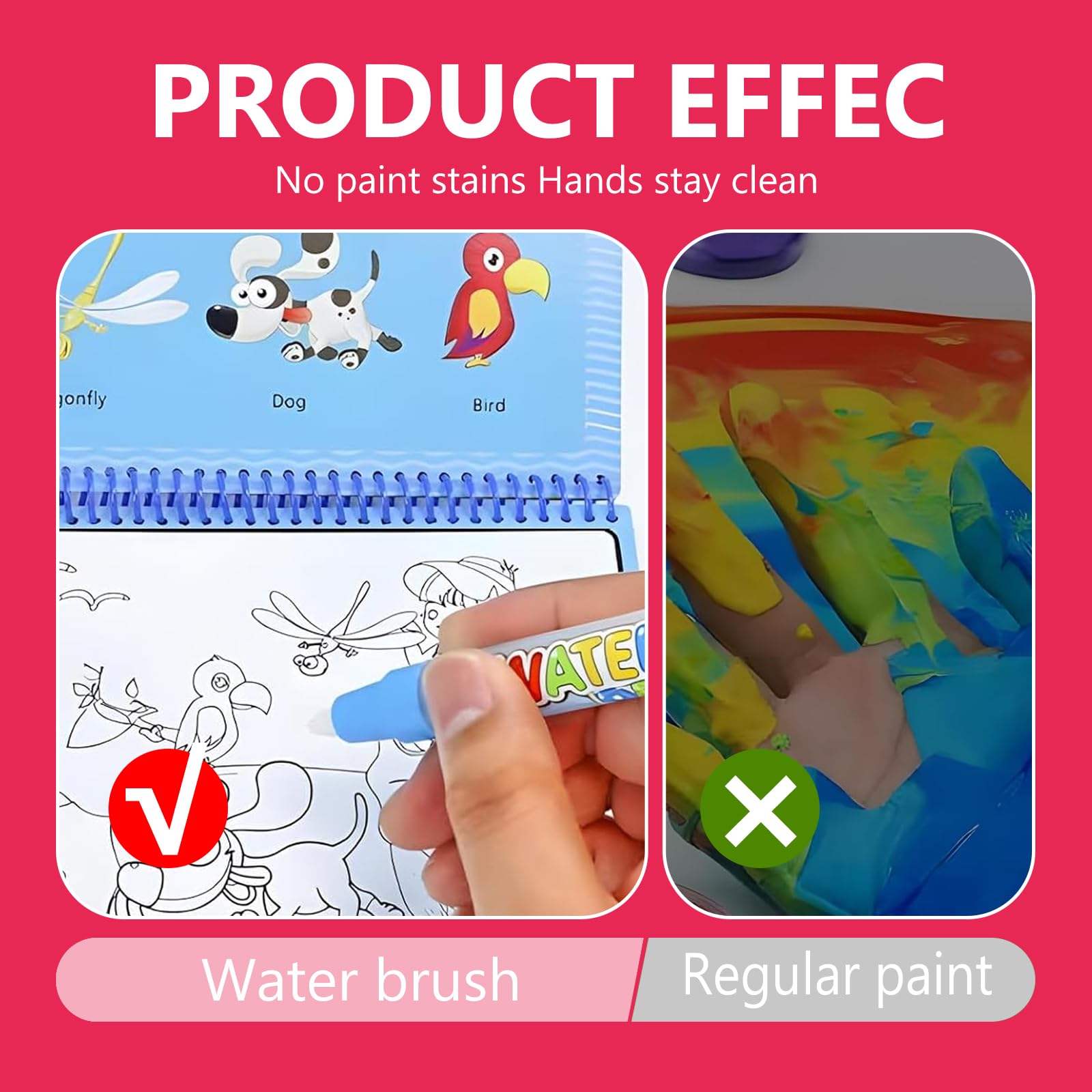 KRENIE Water Doodle Pens Replacement Set for Kids, 6 Pcs, 2 Large & 4 Small Drawing Pens - Image 4