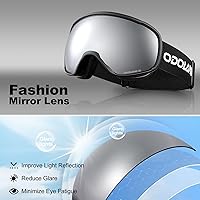 Vista 6 de Odoland Gafas de esquí – Antivaho OTG protección UV gafas de nieve y snowboard para hombres, mujeres, adultos, jóvenes, esquí, snowboard