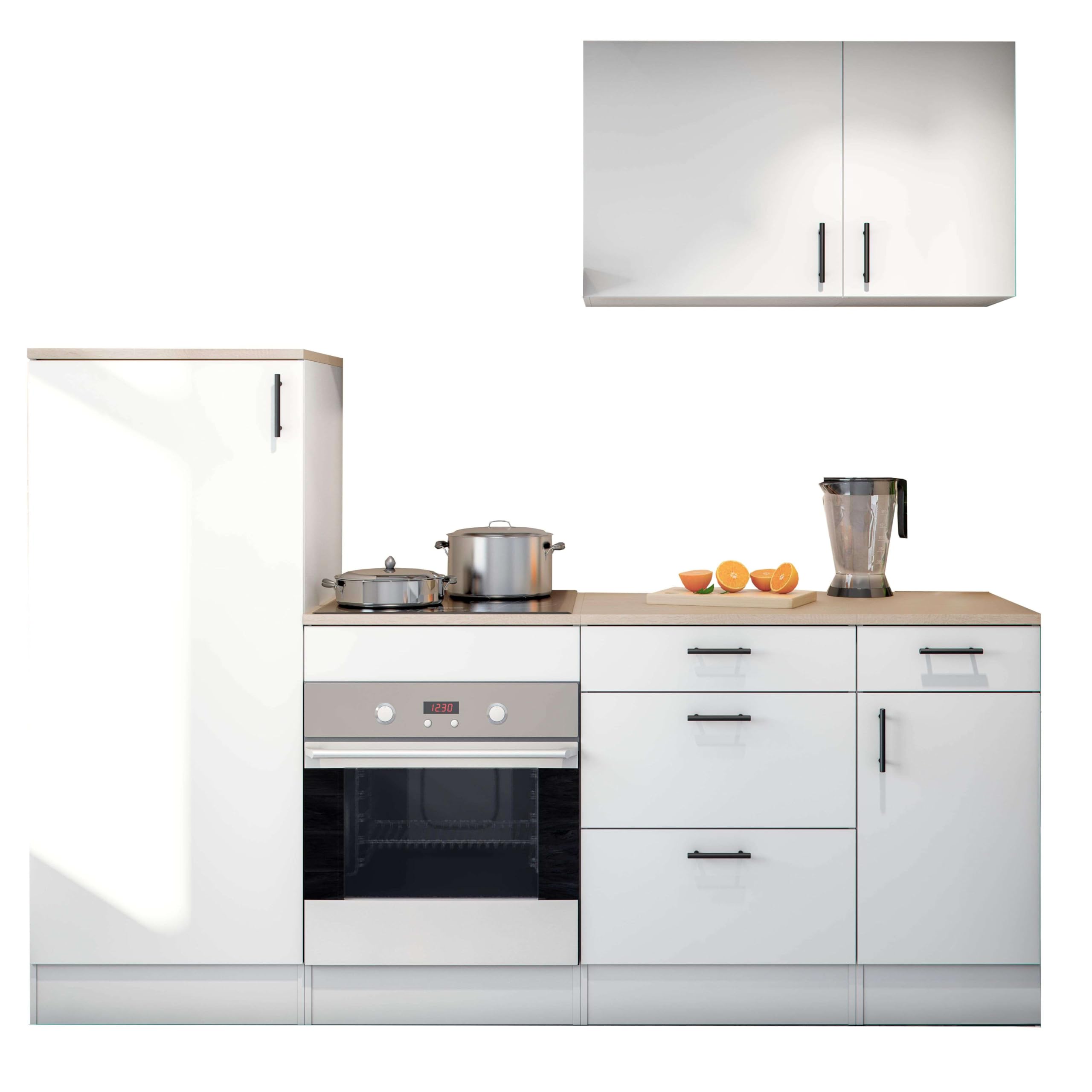 Bricohabitat Módulo de Cocina Alto de 60 cm para Colgar Mueble Alto Suspendido Kira Blanco Brillo 60x59x34 cm