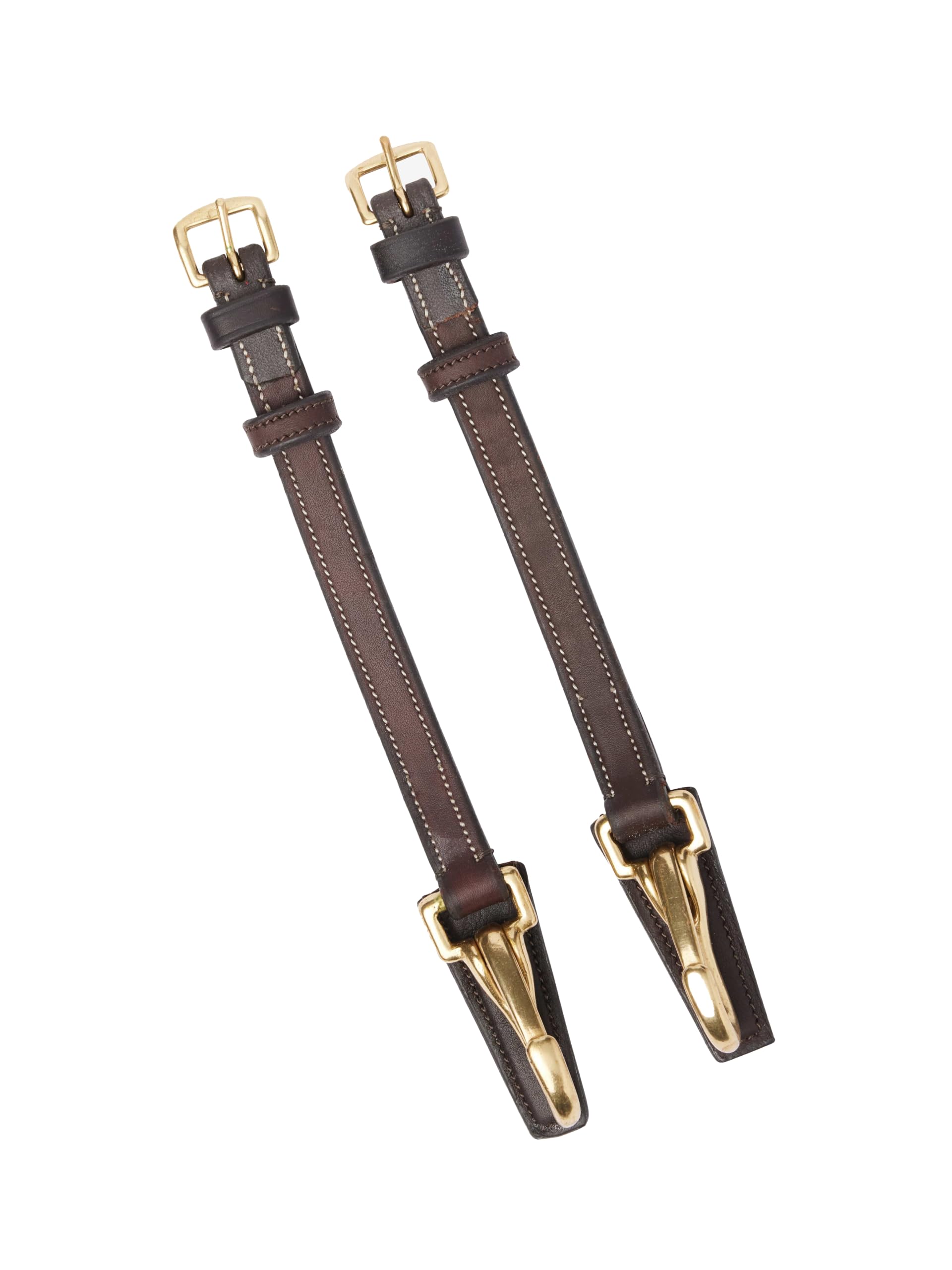 LeMieux Kudos Oiled Clip Cheek Pieces - Brown/Brass - Full