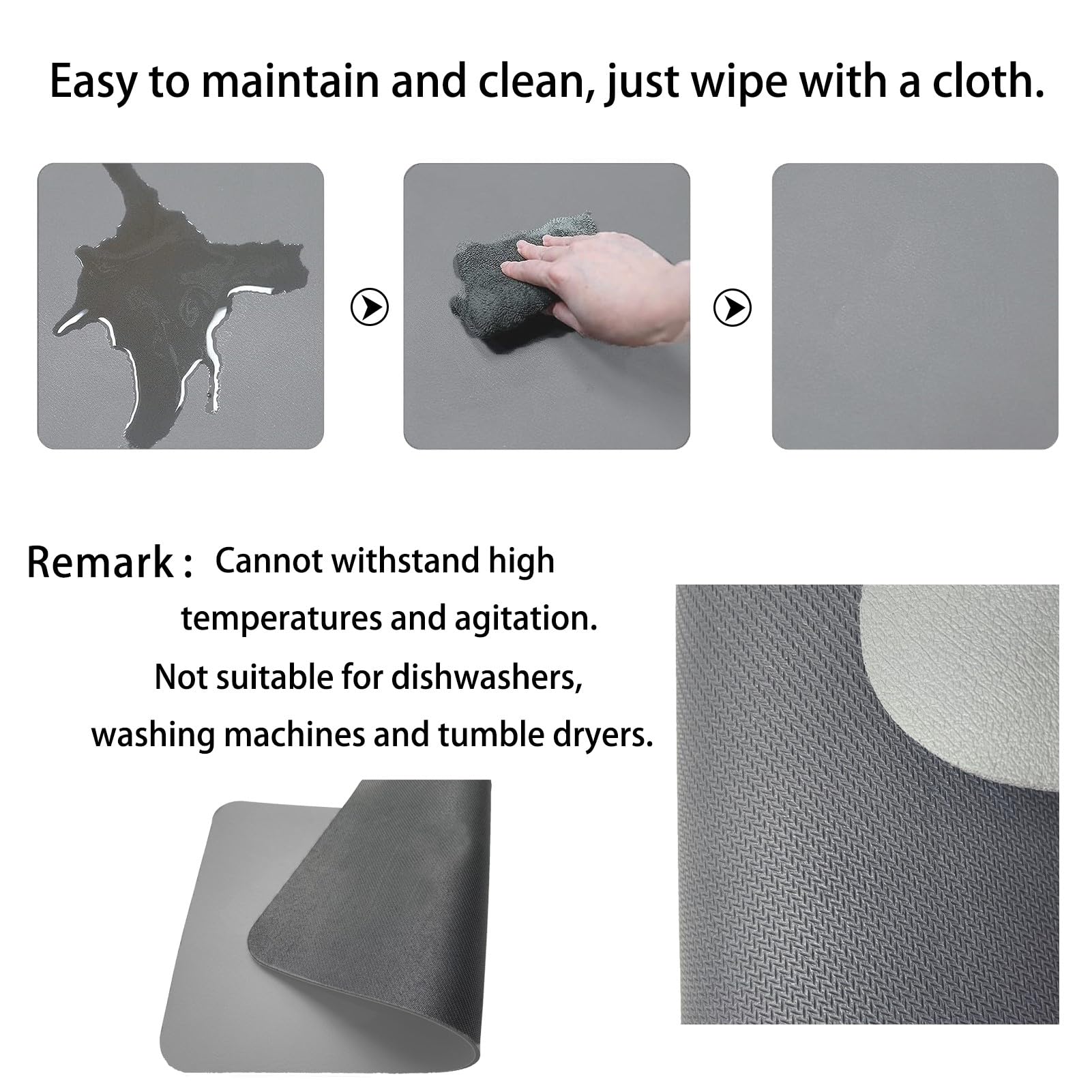 SOQKEEN Afdruipmat 40 x 30 cm met wit marmereffect, super absorberend en antislip, sneldrogend, voor koffiezetapparaat, keuken en vloerbescherming