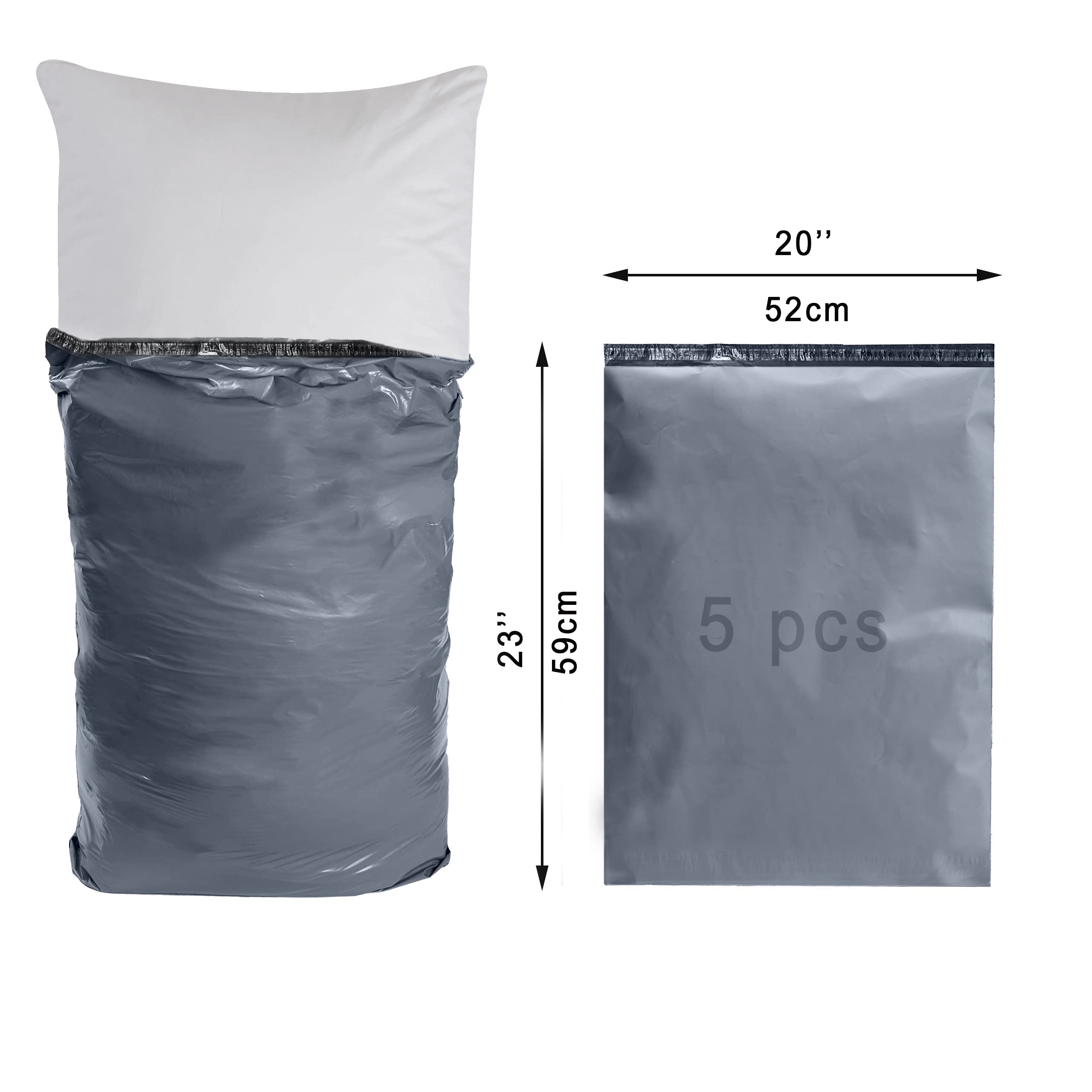 Selbstklebende Versandtasche Kunststoff 520 x 590 mm extra stark grau