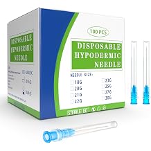 23G 38mm Needles, Disposable Dispensing Lab Supplies,100Pcs Dispensing Needle with Cap, Individually Sealed Wrapped for Scientific, Measuring and Refilling