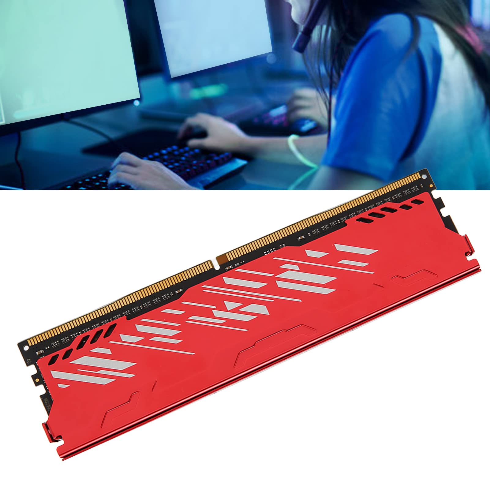 Sxhlseller Moduł Pamięci RAM DDR4 2666 MHz do Komputerów Stacjonarnych, przepustowość 21300 ze Stopu Aluminium do Gier RAM Komputera PC, Niskie Napięcie 1,2 V, kompatybilność Wsteczna 2400/2133 MHz