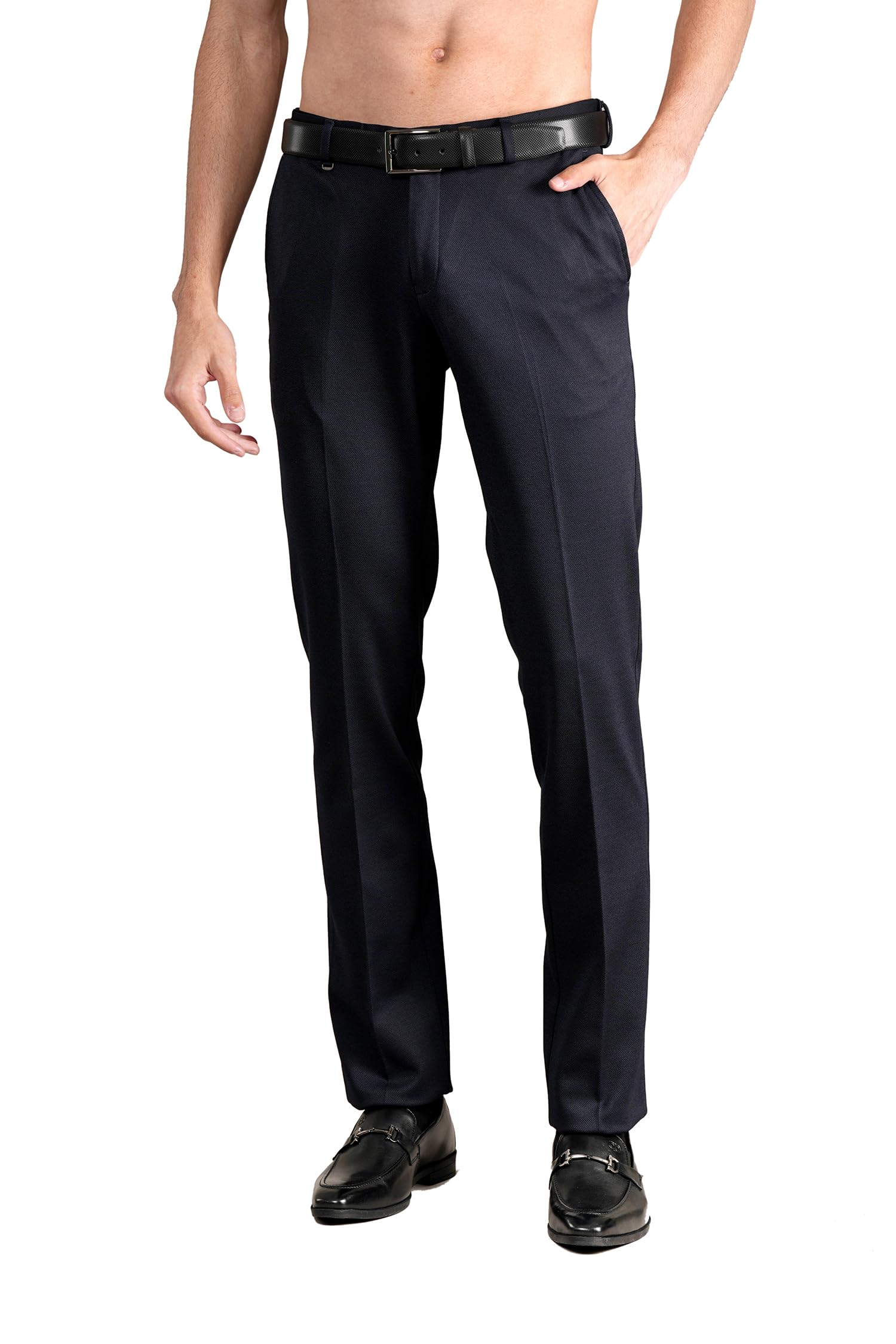 cantabil Men Self Design Non Pleated Regular Fit Mid Rise Formal Trousers for Men | Formal Pants for Men | Formal Wear Regular Fit Trousers for Men (P_MTRF00220)-picture-36