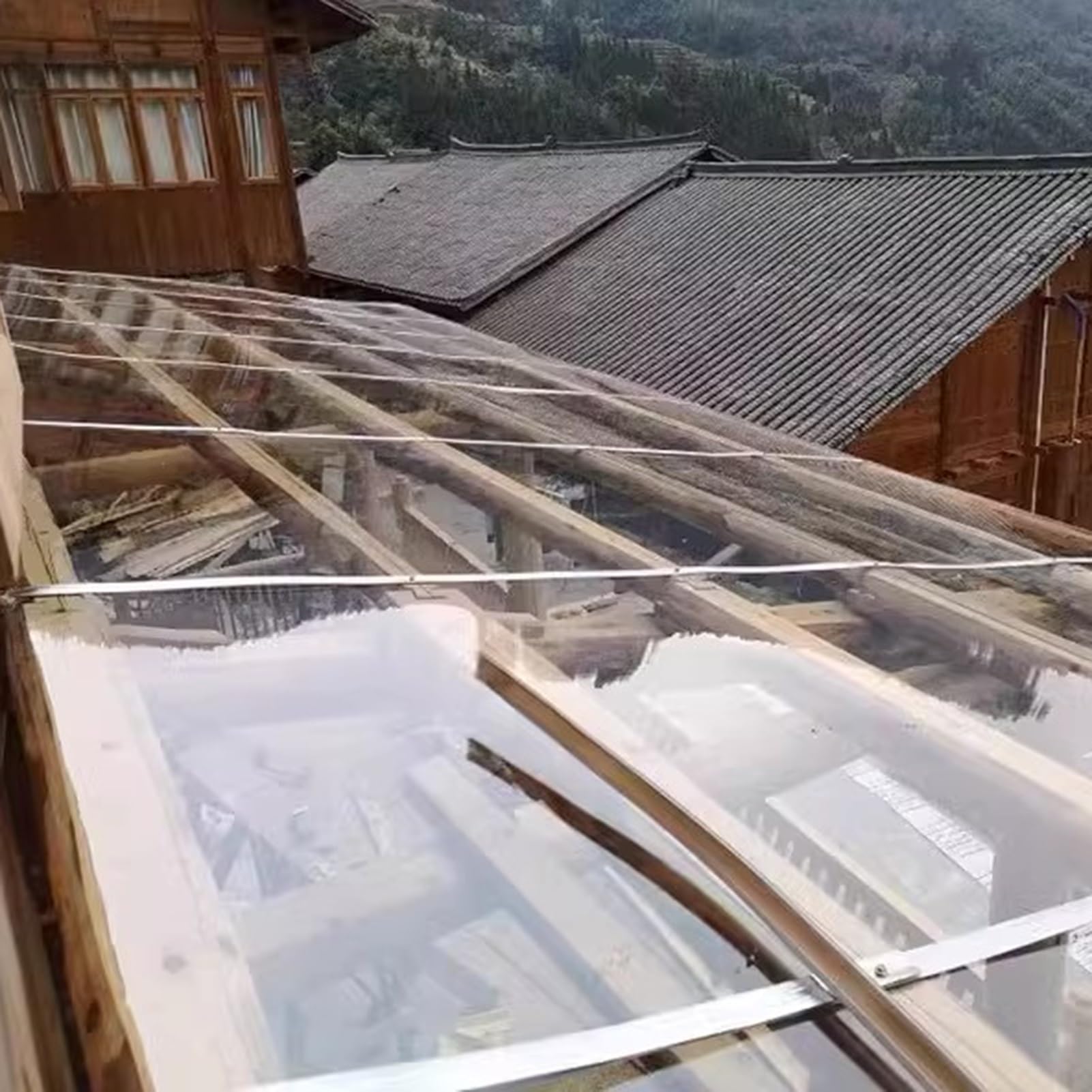 Lámina de plástico transparente para cubierta de invernadero, 1 x 7 m, panel transparente y duradero, protección UV, paneles de repuesto para uso en exteriores