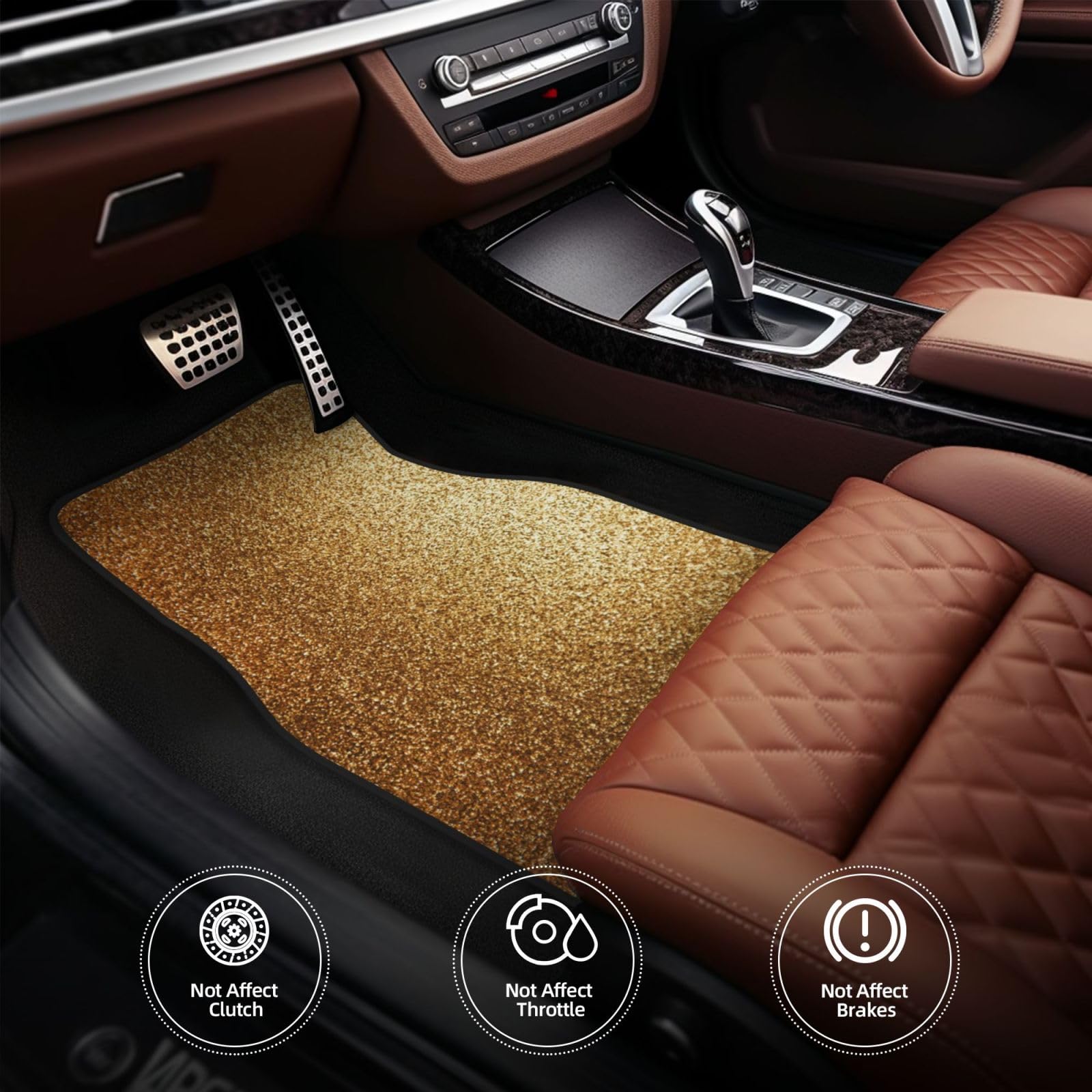Amazon | 車用フロアマット 4点セット ゴールドダスト きらめく