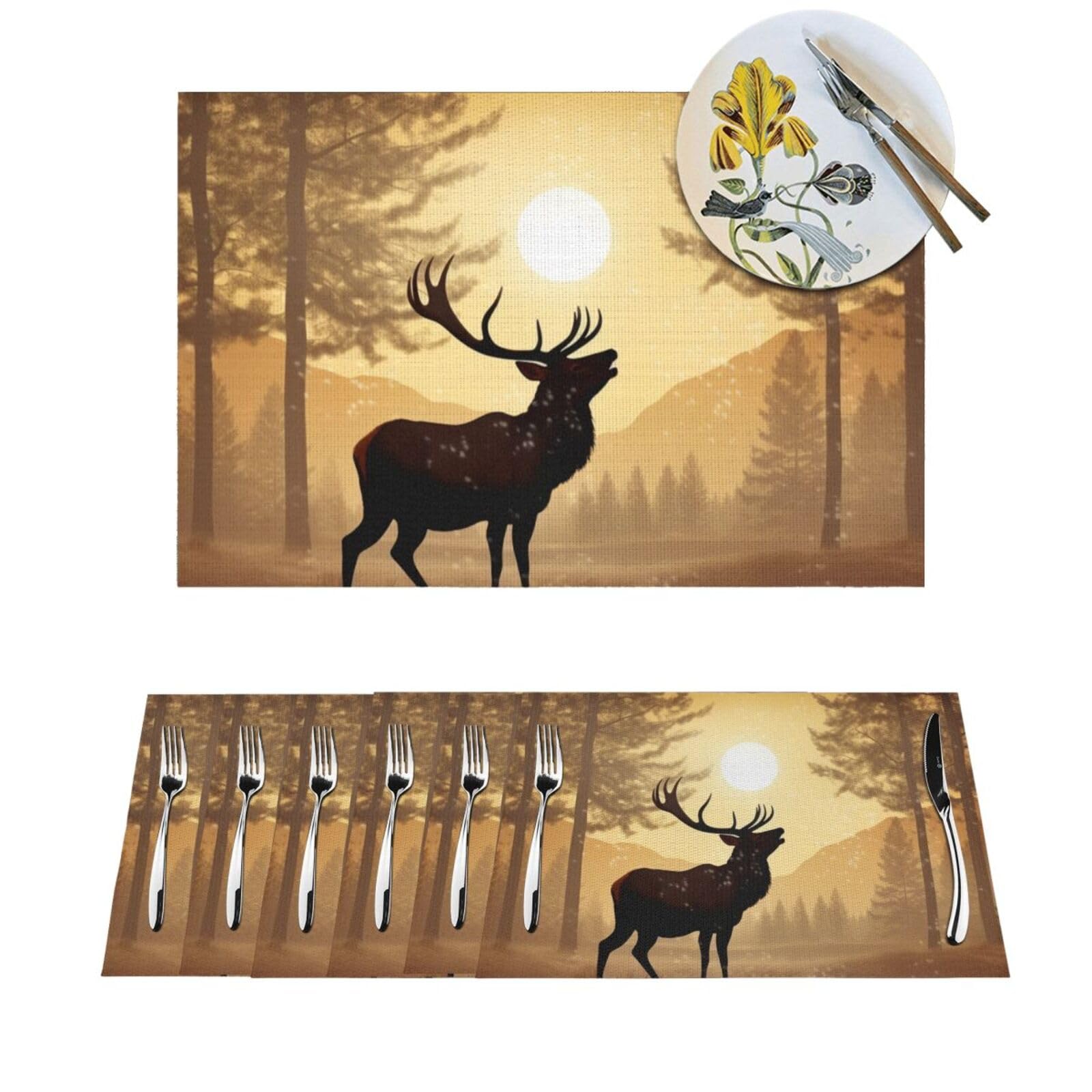 Sets de table de table tissés antidérapants et résistants à la chaleur