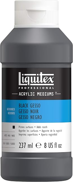 Liquitex 5320251 Professional Black Gesso Surface Prep Medium, 237 ml