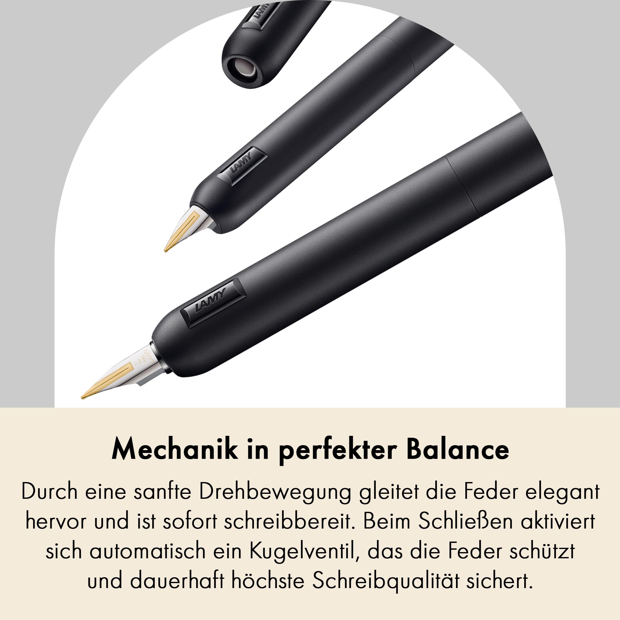 Lamy dialog cc all black Füller - kappenloser Füllhalter mit Drehmechanismus -14 kt. Bicolor-Goldfeder, partiell platiniert & in Strichbreite B –Tintenpatrone T 10 blau & Konverter Z 27 –Rechtshänder