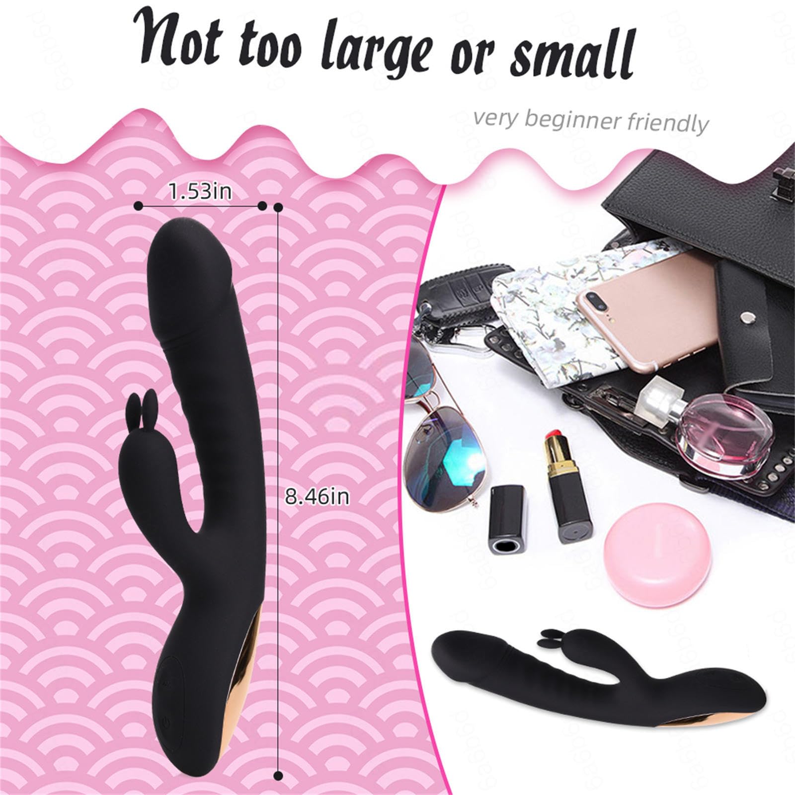 Vibratore G Spot Erotica Dildo Stimolatore Clitorideo può stimolare il punto G, Vibratoreper Stimolatore Clitoride Femminile Dildo,Black