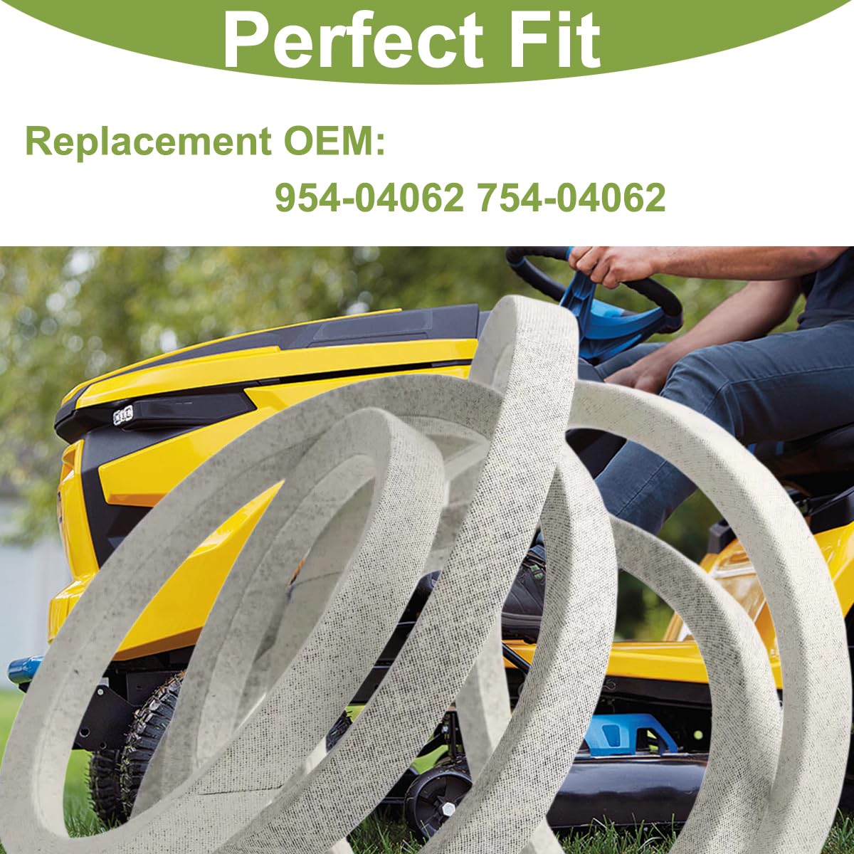 754-04062 - Cintura per tosaerba, 1,27 x 195,6 cm, in kevlar, compatibile con tosaerba Cub Cadet, MTD, Troy-Bilt, Bolens, Murray, 96,5 cm, sostituisce 954-04062, 037X70MA, M40757