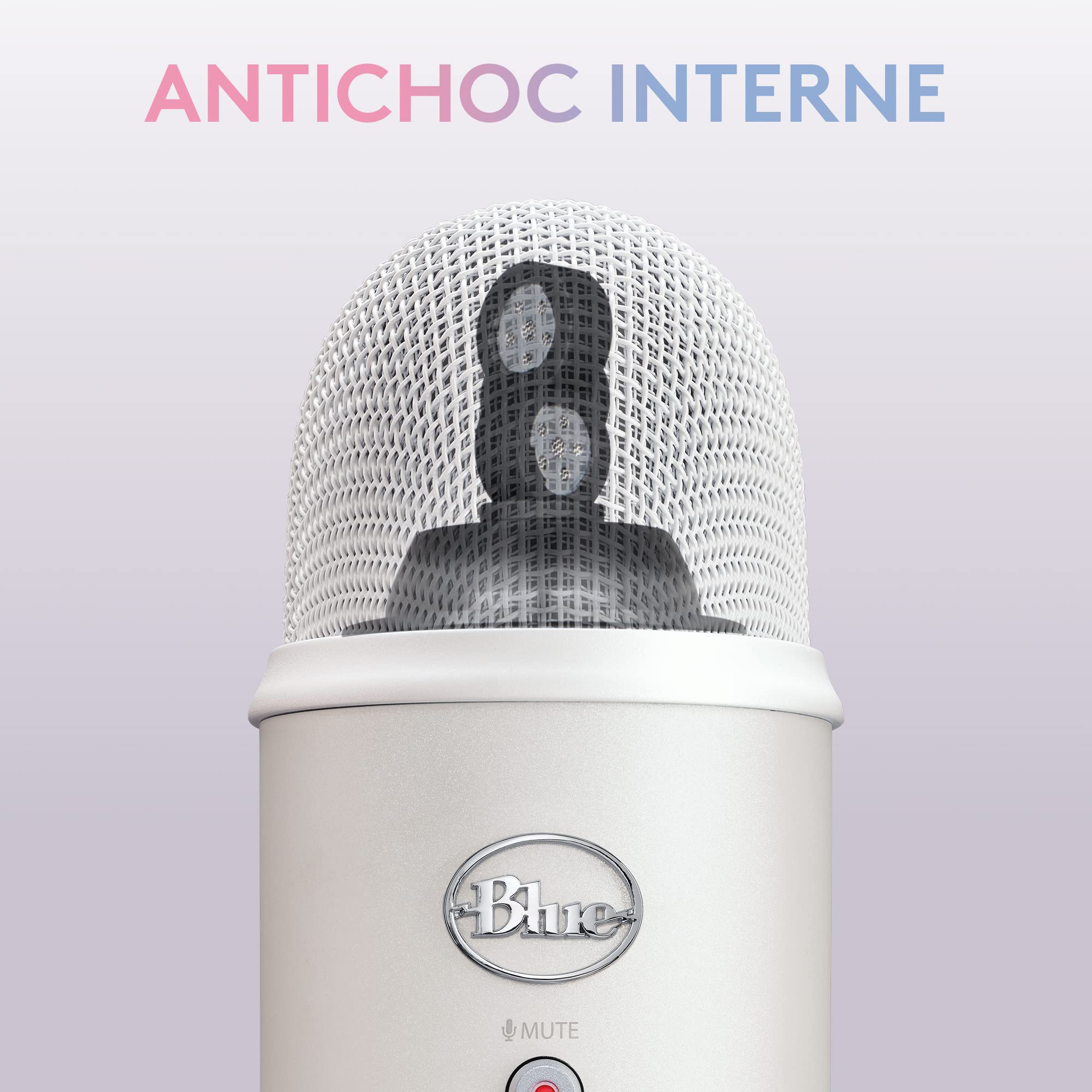 Logitech for Creators Blue Yeti Premium USB Gaming Mic pour Streaming sur PC & Mac, Special Edition, Blue VOICE Effects, Exclusive Streamlabs Themes, 4 Pickup Patterns, Plug & Play - Blanc