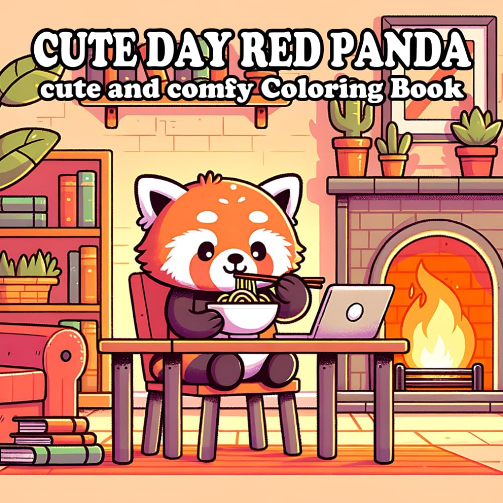 Red Panda Coloring Book: 55 Cozy and Whimsical Scenes for All Ages