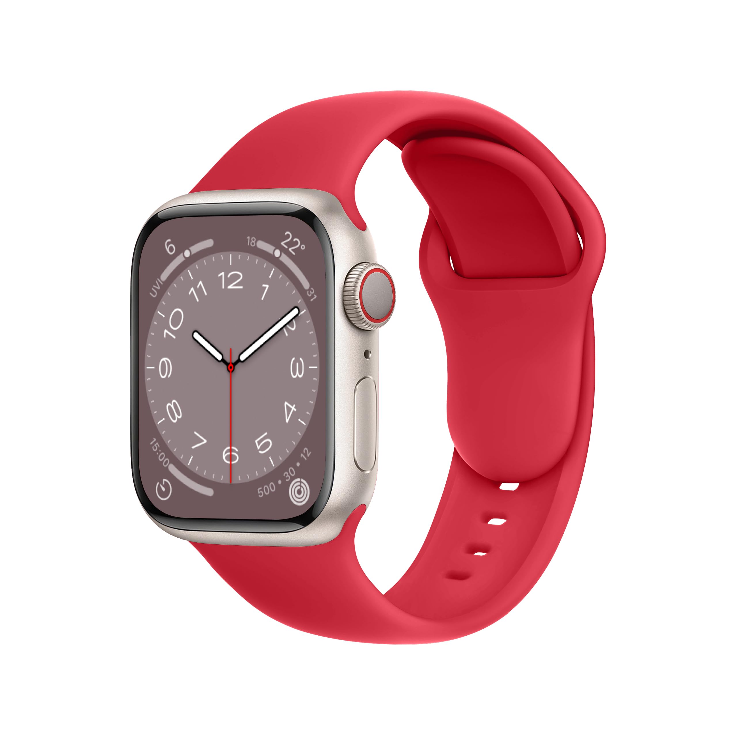 DONEGANI SBC1 Cinturino per Apple Watch Ultra 2 49mm, Serie 10 46mm, 9 8 7 45mm 41mm, SE 6 5 4 44mm 40mm, 3 2 1 42mm 38mm Donna Uomo Band Bracciale Sport Silicone, Natale rosso