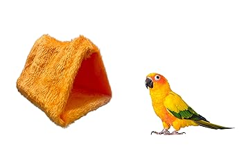 TAIYO PLUSS DISCOVERY? Bird House Hammock/Size: Small (19X14X13 cm), Winter Warm Bird Nest House/Hanging/Plush Fluffy for Birds/Suitable for Budgies,Parakeet,Cockatiels,Lovebird, Finches (Small)