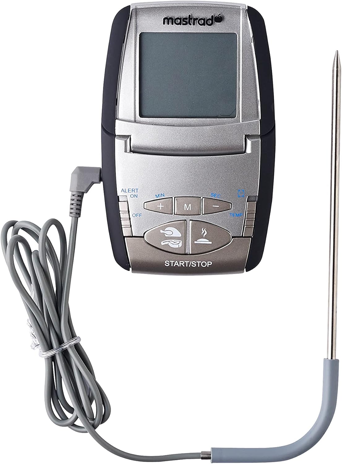 MASTRAD Thermo-Sonde m° classic digital cooking thermometer with display closed, showing the probe and cable.