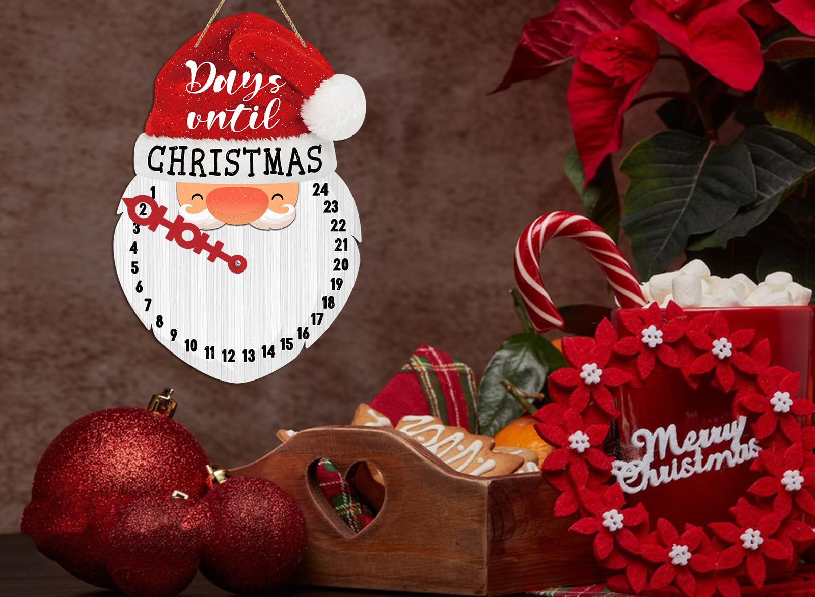 Amazon.com: D4DREAM Christmas Advent Calendar Sign for Front