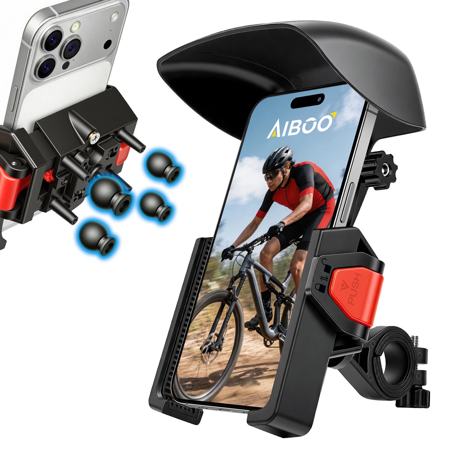 Amazon.co.jp: AIBOO プロ監修 自転車 スマホホルダー サンバイザー