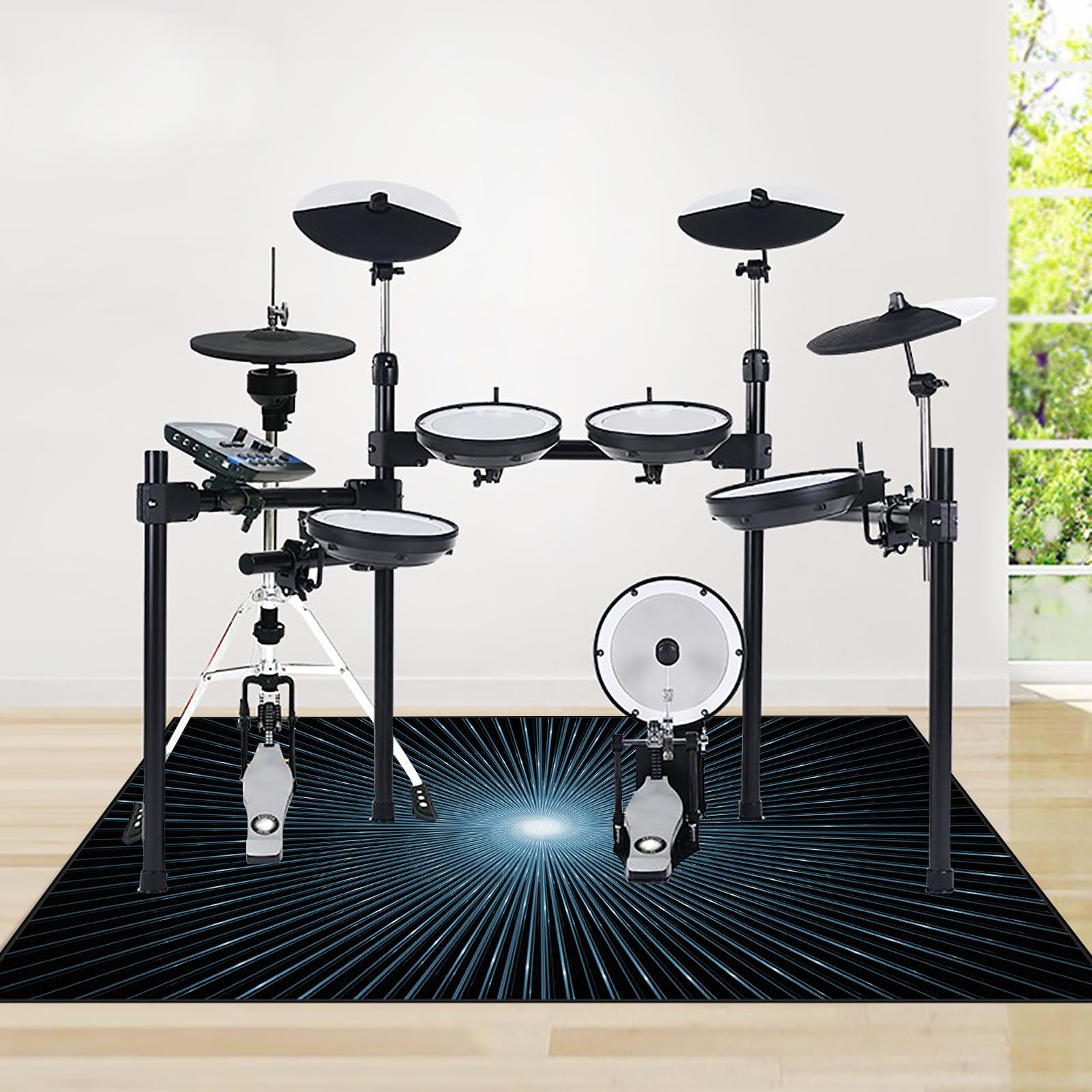 210 x 180 cm Dźwiękoszczelna mata perkusyjna, mata bębnowa, elektroniczna mata perkusyjna duża puszka i inne instrumenty muzyczne maty antypoślizgowe akcesoria perkusyjne