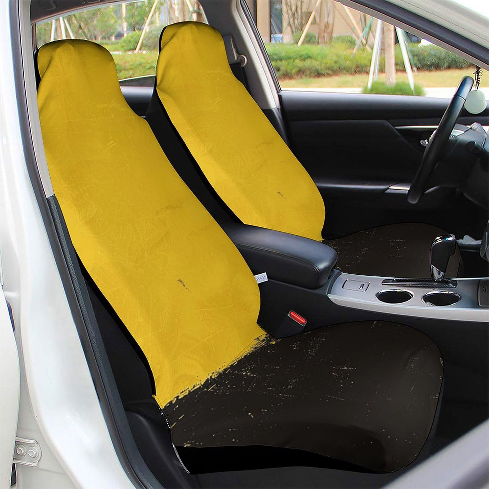 Housses de siège de voiture chat jaune universelles pour auto et SUV - 7