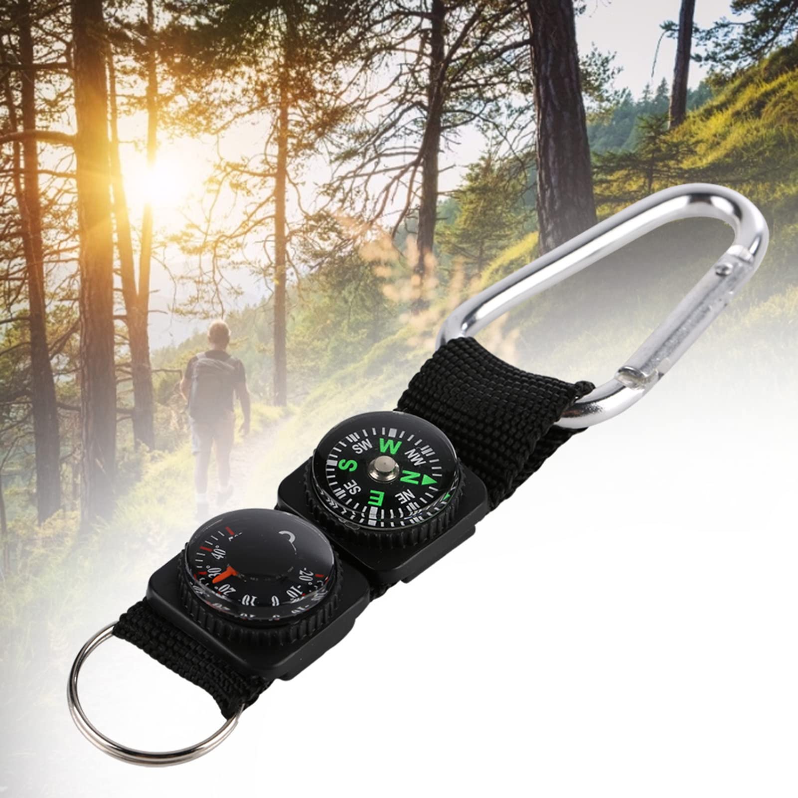 Thermomètre Boussole 3 En 1 - Outil De Survie Extérieur Portable - Multifonction Sifflet