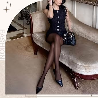 MANZI 3 Pairs Women's Ultra Sheer Tights Silky High Waist Pantyhose,20D