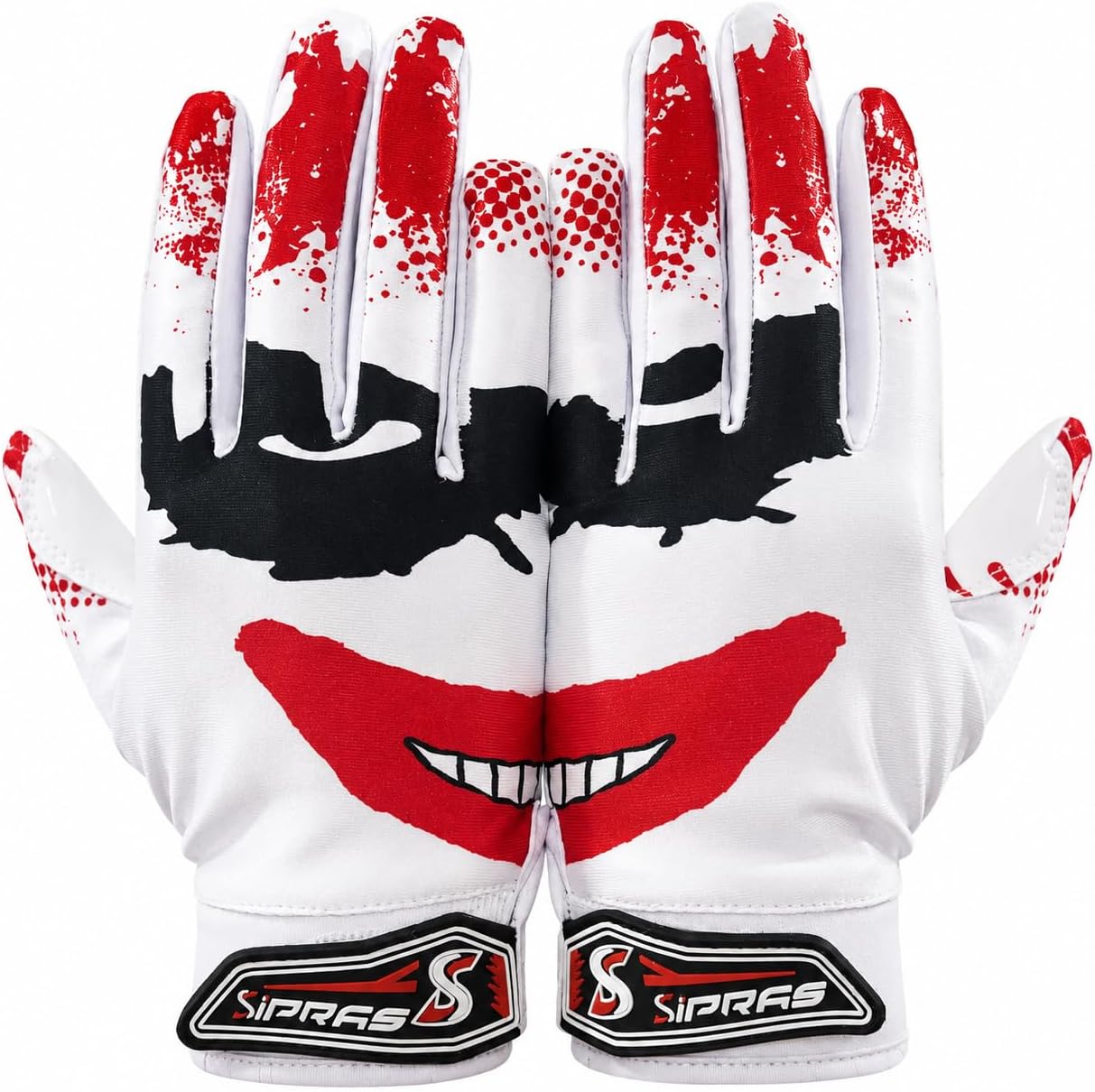 American Football Receiver Gloves for Youth & Adult – Sticky Grip Wide Receiver Gloves, Non-Slip Football Catching Gloves with Adjustable Wrist Strap Unisex
