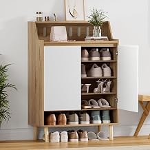 Shoe Cabinet Shoe Rack Shoe Cabinet with 5 Levels Adjustable Shelves Shoe Storage with Soft-Close Function Shoe Chest of Drawers for 15-20 Pairs 80 x 38 x 116 cm