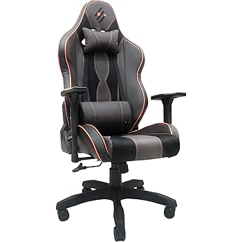 Amazon Com Gaming Chair Racing Office Computer Game Chair Ergonomic Backrest And Seat Height Adjustment Recliner Swivel Rocker With Headrest And Lumbar Pillow E Sports Chair Brown Kitchen Dining