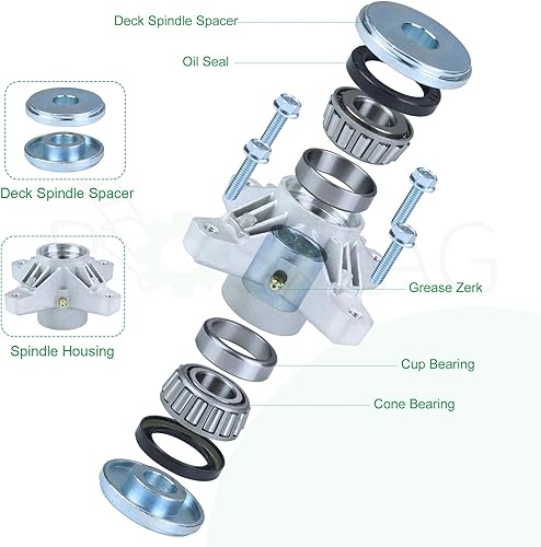 Miniatura 4 de 918-04426 Conjunto de husillo previamente engrasado sustituye al husillo de cubierta Cub Cadet 918-04426, husillo Cub Cadet 918-04426, 918-3129C,