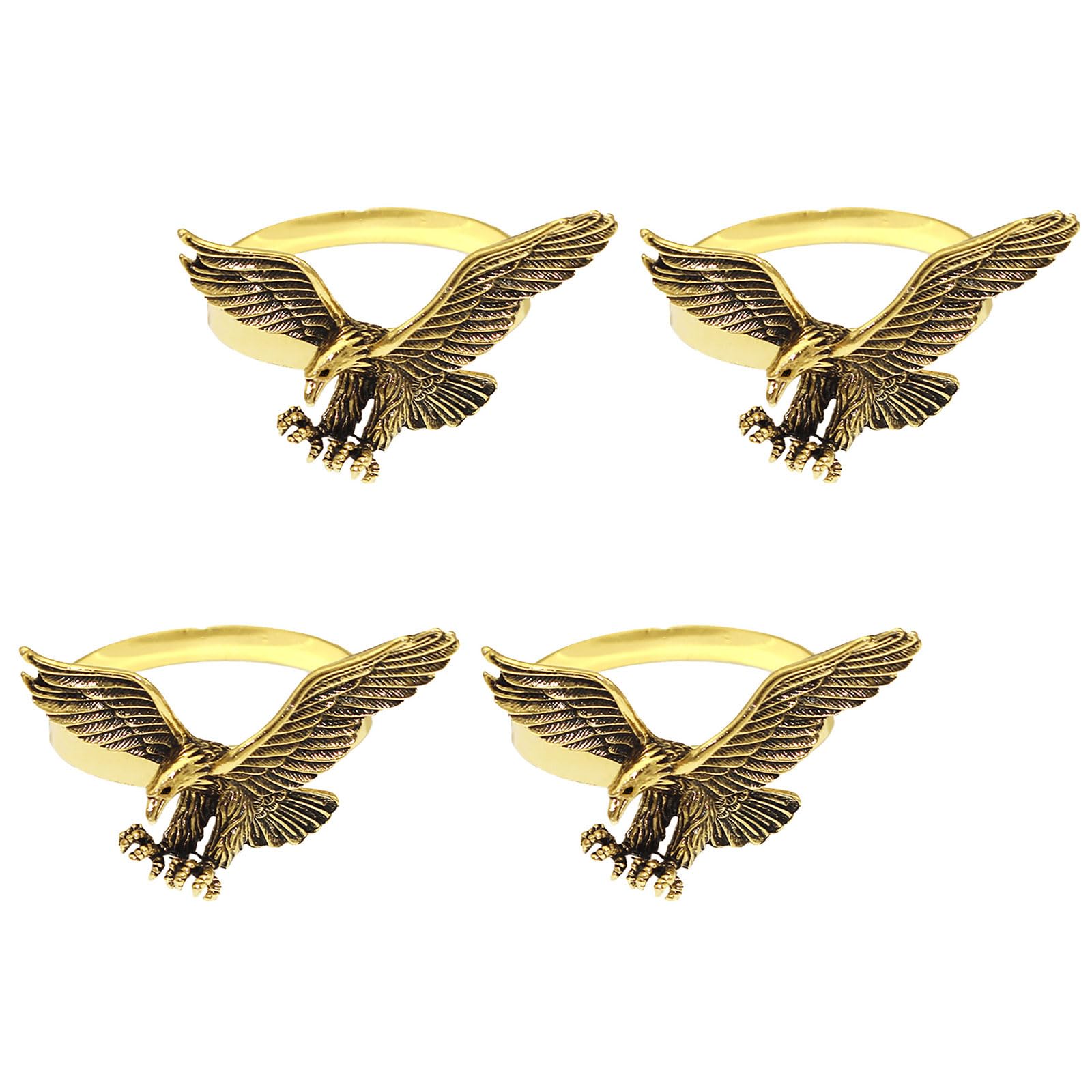 Qusinfc Hawks Design Napkin Rings Premium Alloy for Formal Dining Traditional Fashion Napkin Clip