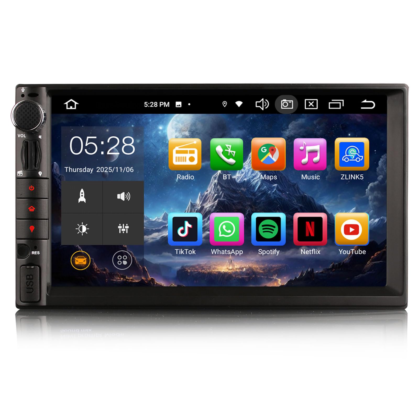 Erisin 6 GB + 128 GB, 8-rdzeniowy Android 14, podwójny DIN, uniwersalny GPS z nawigacją, radio samochodowe Bluetooth, 2 DIN do Nissan, 7-calowy ekran dotykowy IPS, obsługuje DAB+ CarPlay Android Auto