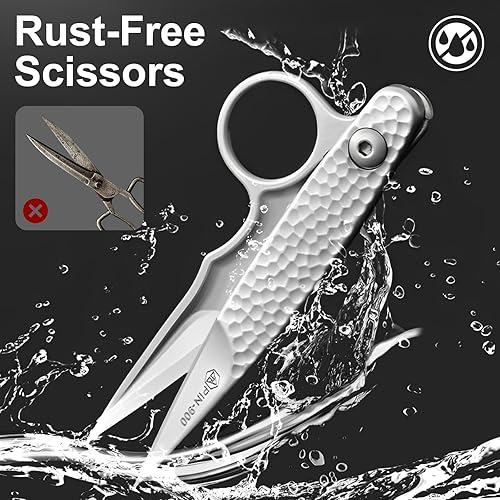 Miniatura 5 de Tijeras de sastre premium, acero inoxidable, agarre cómodo, ambidiestro, plata, precisión, 4.6 in x 1.7 in, 1 unidad