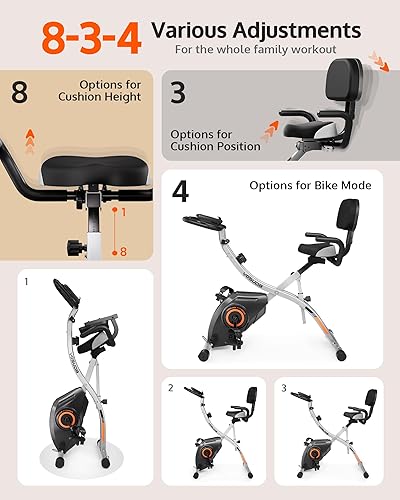 Miniatura 8 de YOSUDA Bicicleta de ejercicio, bicicleta estática plegable para personas mayores, X-Bike magnética para entrenamiento de gimnasio en casa