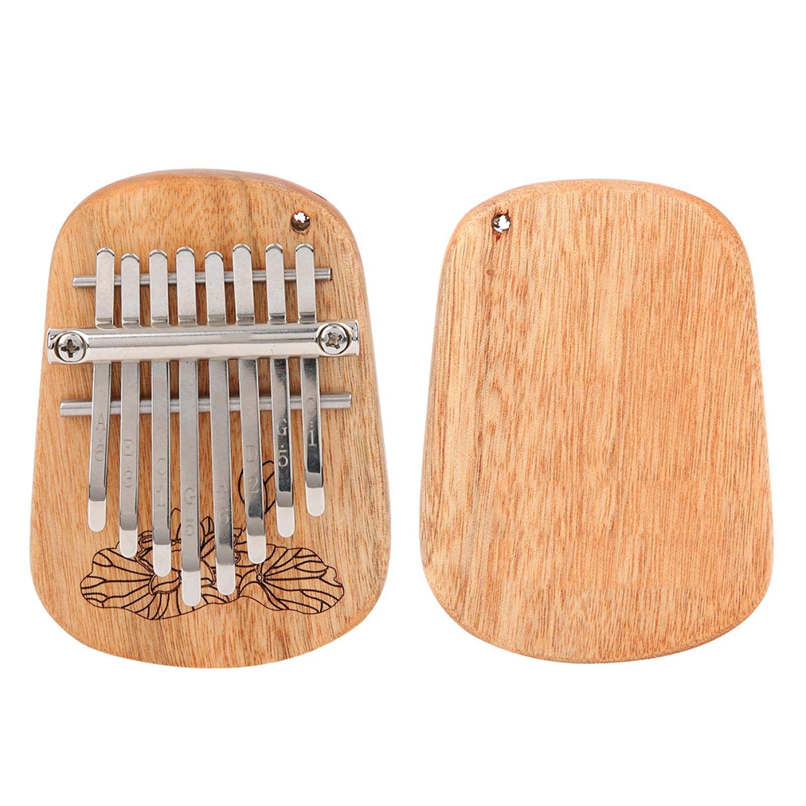 Piano à pouce Kalimba à 8 touches GECKO K-8CA avec mini instrument de percussion en bois de camphre à trou de suspension