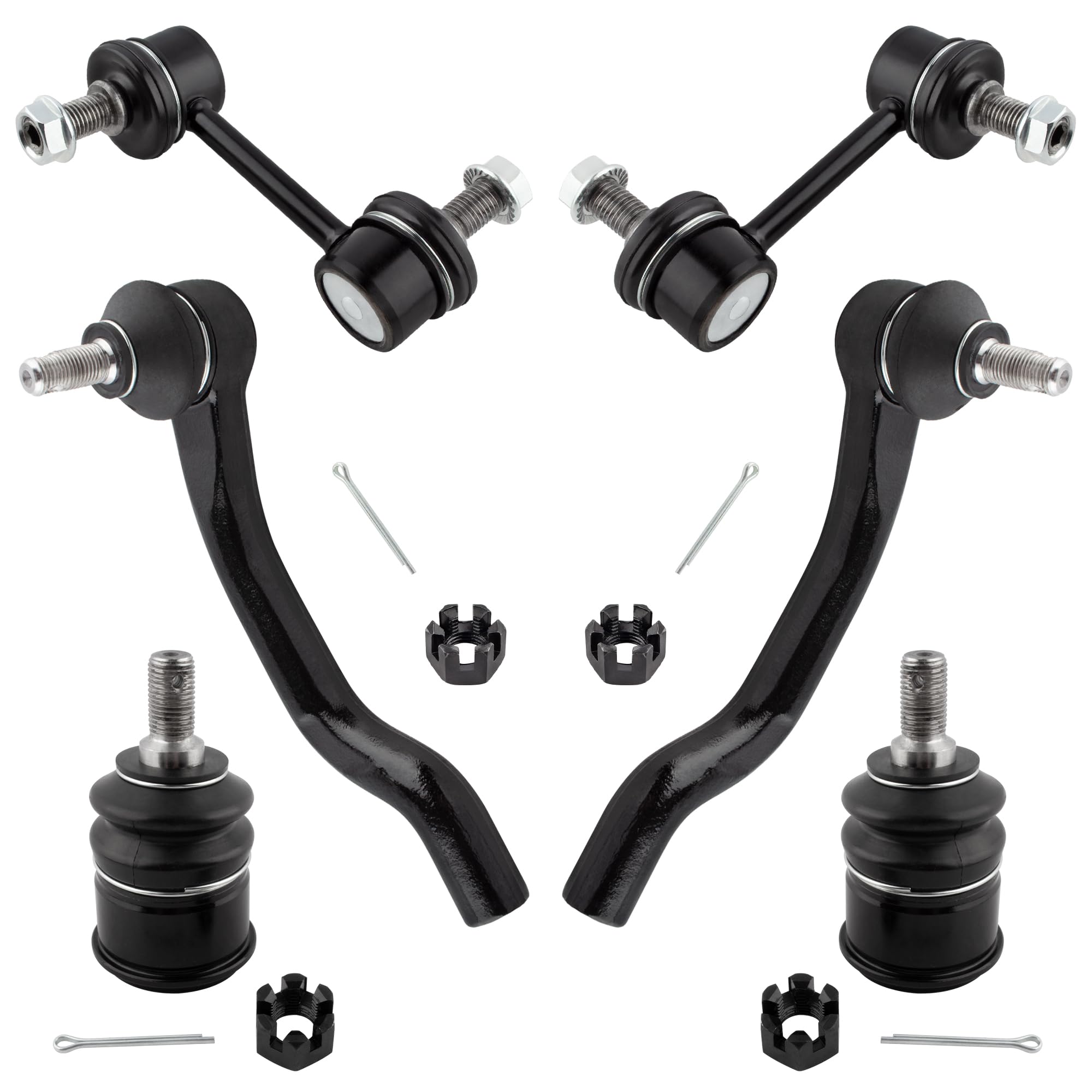 BOXI 6pcs Front Outer Tie Rods Sway Bars Lower Ball Joints Fit for Acura TSX 2009 2010 2011 2012 2013 2014 / for Honda Accord 2008 2009 2010 2011 2012