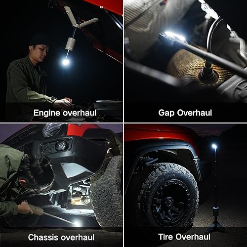 Miniatura 7 de Linterna de camping telescópica, linterna magnética plegable con batería de 12000 mAh, linterna impermeable IPX6IPX7, lámpara de campamento para