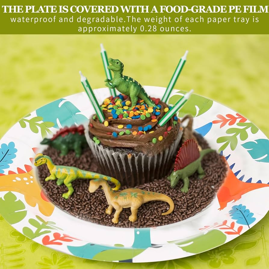 Amazon.co.jp: VXYW 恐竜がテーマのペーパープレート 7インチ