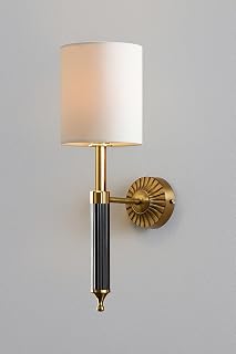 Cane Wall Lamp for Living Room | Daksha Bamboo Wall Light for Home Decoration | Handmade Stylish Wall Sconce for Wall Mount | Fancy Light for Bedroom (Fabric Cylinder - Nikita)
