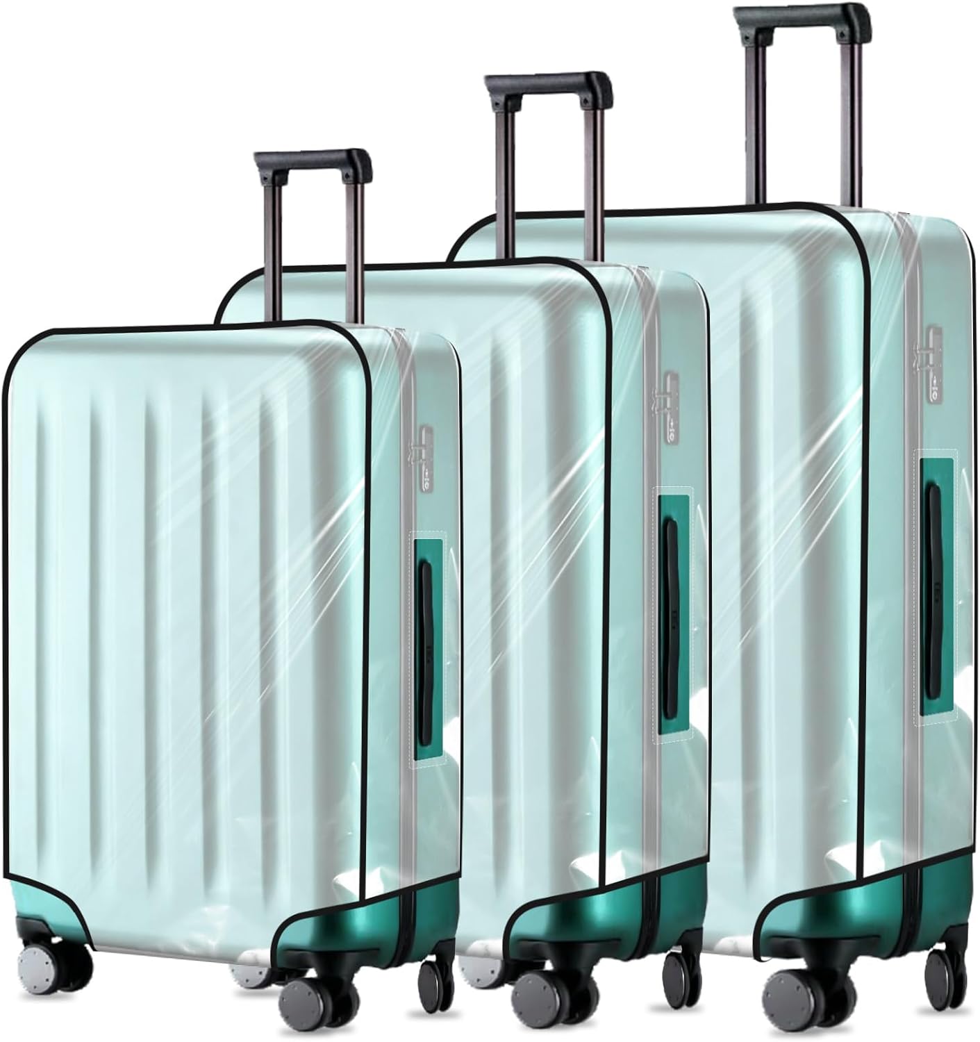 3 Pcs Clear Luggage Cover Protector, Thicken TSA Approved Suitcase Protector 20" PVC Waterproof Covers Transparent Luggage Protective Cover Case for Wheeled Suitcase