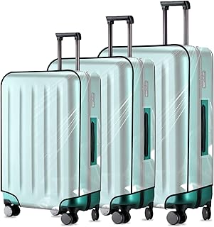3 Pcs Clear Luggage Cover Protector, Thicken TSA Approved Suitcase Protector 20" PVC Waterproof Covers Transparent Luggage Protective Cover Case for Wheeled Suitcase
