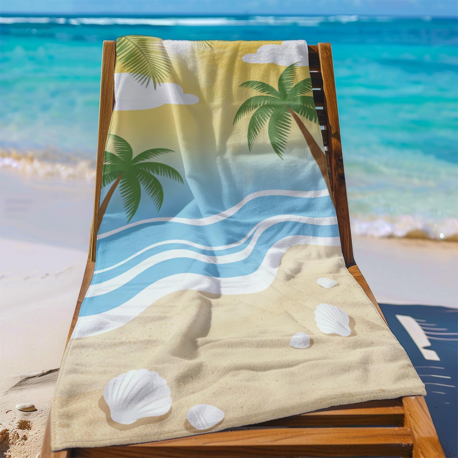 Fouta PlagePlage du Ciel Jaune Modèle Surdimensionné avec Diverses Tailles, Respirante et Portable, Parfaite pour Voyages Sorties Piscine et Usage Extérieur Quotidien 90x160 cm