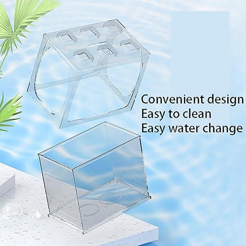 Miniatura 4 de Pequeño tanque de peces mini tanque de peces bloque de acrílico kit de acuario con decoración