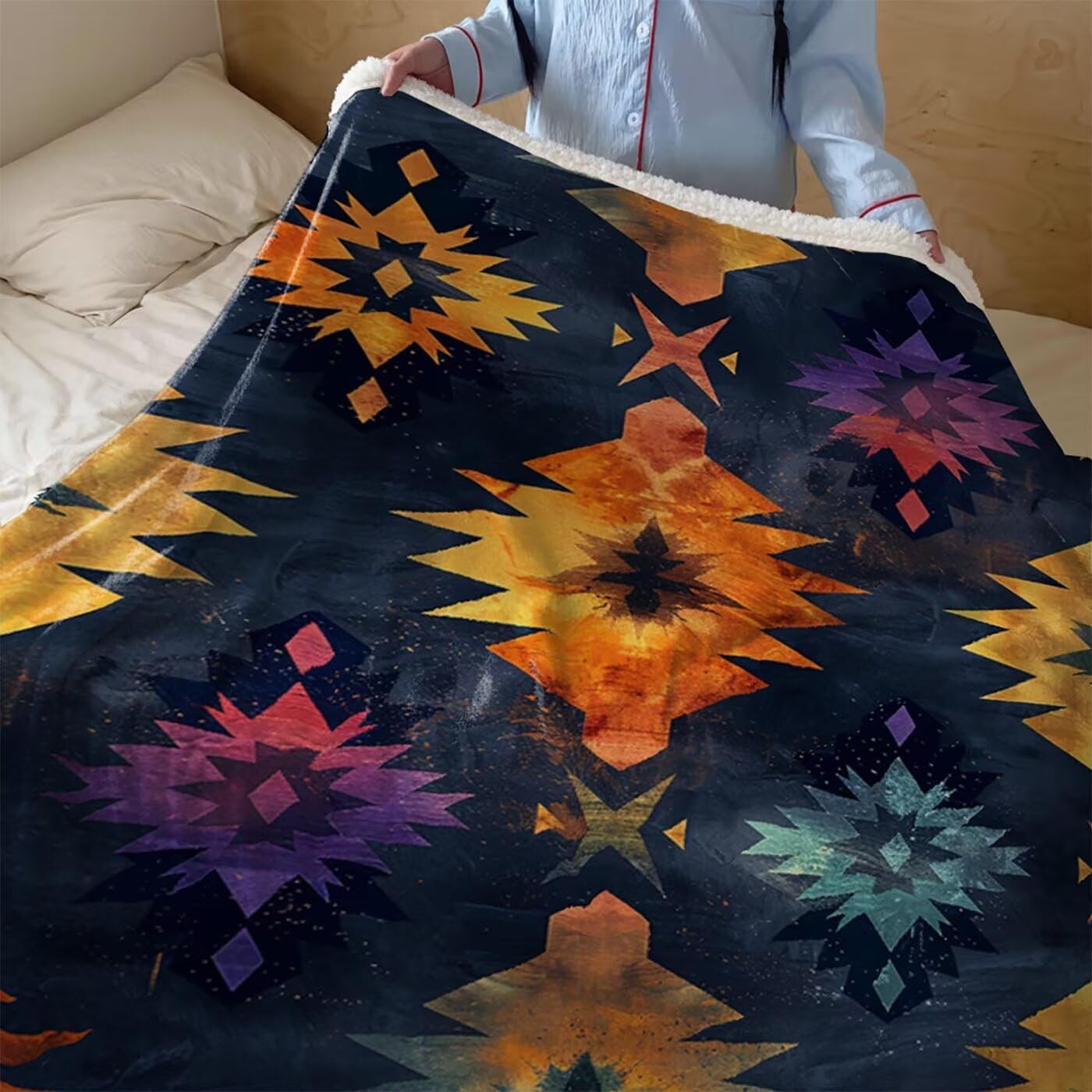 Koc polarowy Sherpa, prosty, miękki, obciążeniowy, zimowa, jesienna pościel, duży, 152 x 203 cm, gruby, ciepły, oddychający, na krzesło, sofę, kanapę, łóżko, do pokoju podróżnego, dekoracja, prezenty
